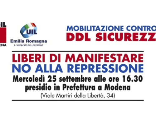 ANCHE ANPI PROVINCIALE MODENA PARTECIPERA’ ALLA MOBILITAZIONE CONTRO IL DDL SICUREZZA INDETTA DA CGIL MODENA E UIL MODENA