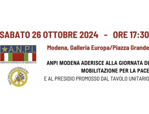 SABATO 26 OTTOBRE 2024 ORE 17:30 A MODENA: FERMIAMO LE GUERRE, ORA!